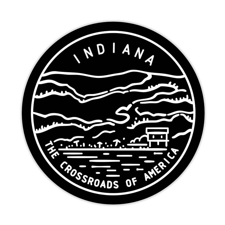 Autocollant de devise de l'État de l'Indiana pour la vente par The Northwest Store