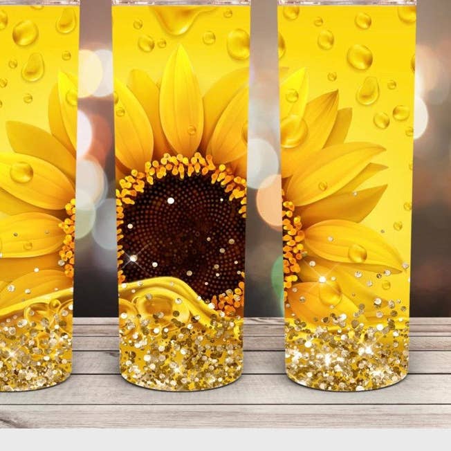 Gobelet de 20 oz avec grand motif de tournesol pour la vente par The Branded Monkey