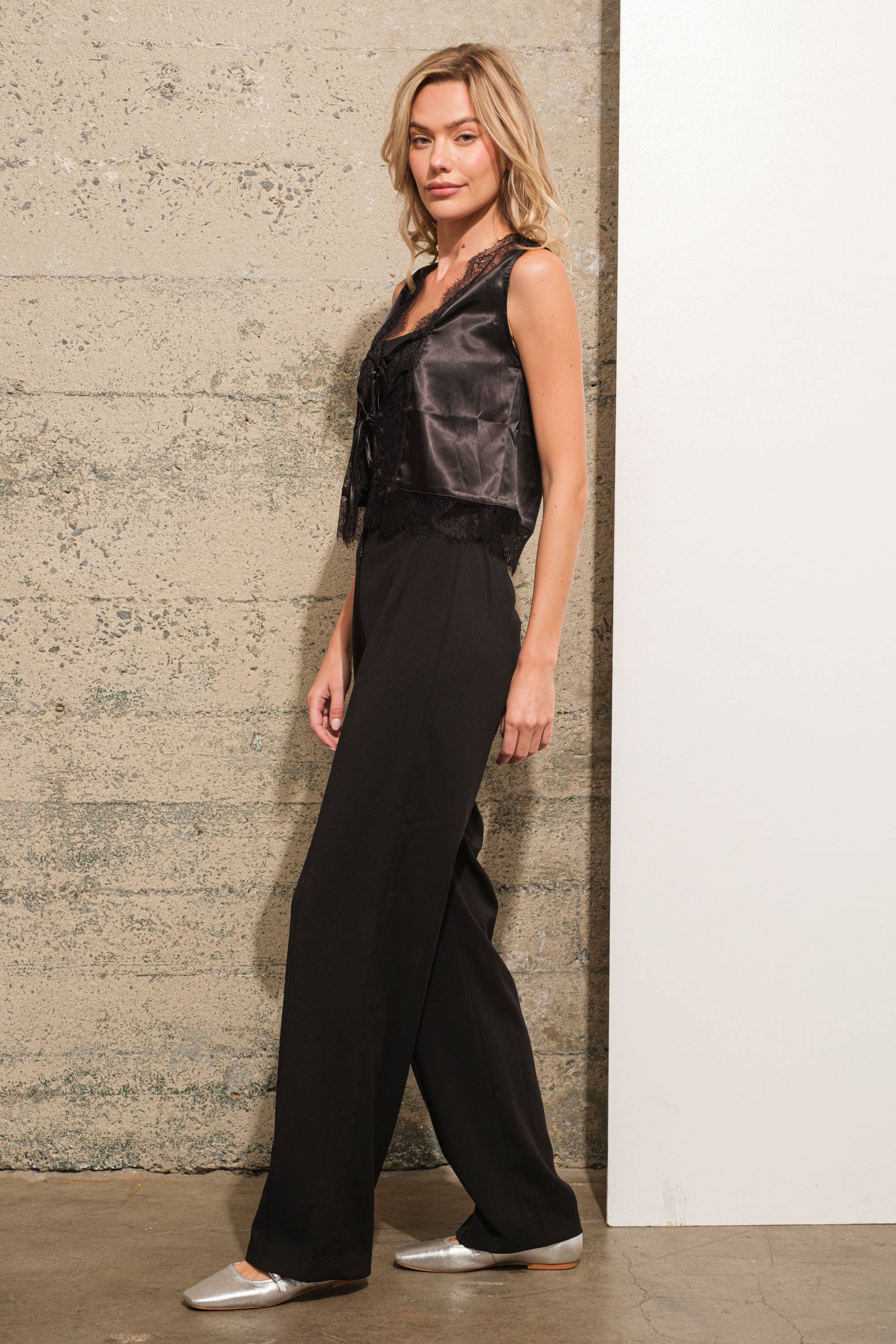 Blue B - Vente Pantalon – femme - Pantalon formel taille mi-haute à jambes droites légèrement fuselées5