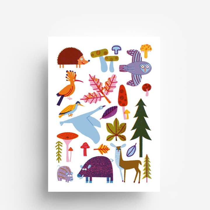 Woodland Animais Postal DIN A6 por atacado de jungwiealt