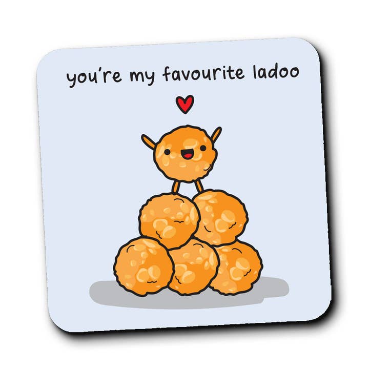 Dessous de verre You're My Favourite Ladoo pour la vente par The Playful Indian