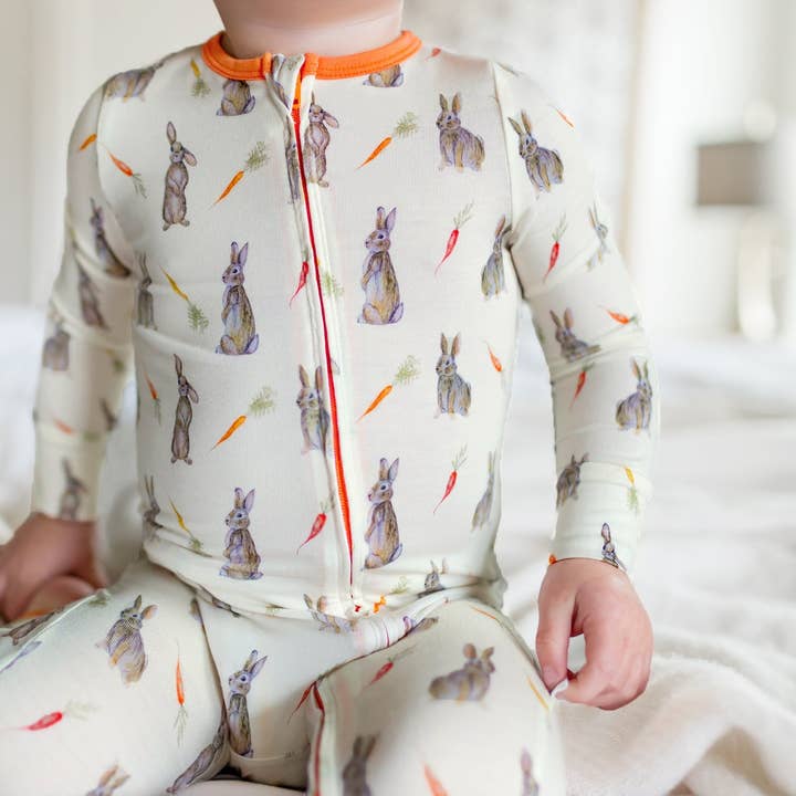 Free Birdees - Wholesale Jumpsuit - Baby - Hoppin’ Bunnies & Carrot Patch Footie (NB-3T)3