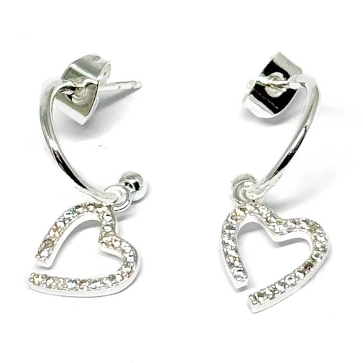 Jara Heart Earrings - Silver for wholesale by Clementine Jewellery