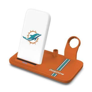 NFL Miami Dolphins 4-in-1 Charging Station for wholesale by Prime Brands Group