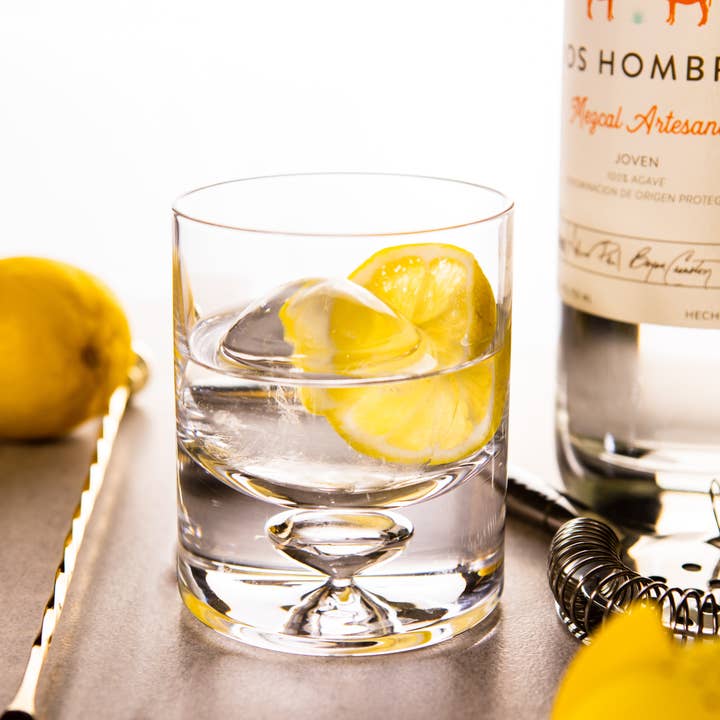 Lemonsoda - Wholesale Cocktail/Liquor Glass - Crystal Bubble Heavy Base Whiskey Glass Tumbler - 9 oz (1pc)