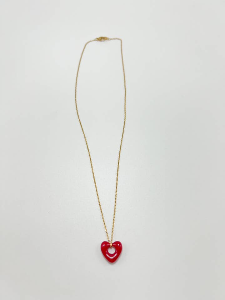 Signatur-Herz-Halskette - Rot für den Großhandel von Stoll & Heart