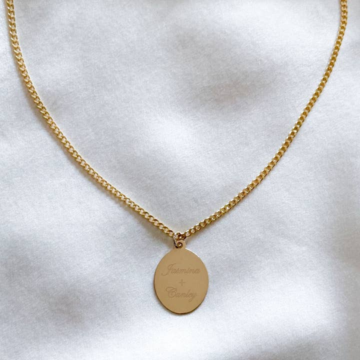 Perla Oval Engravable Necklace for wholesale by LE Sensor