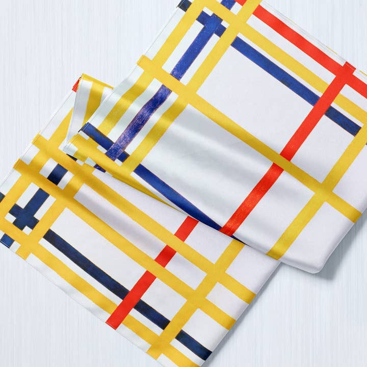 Ebon et Noir LLC - Wholesale Scarf - Women's - New York City by Piet Mondrian, Luxurious Square Scarf/Wrap/Boho Shawl, Made to Order, Handmade and Cruelty-Free3