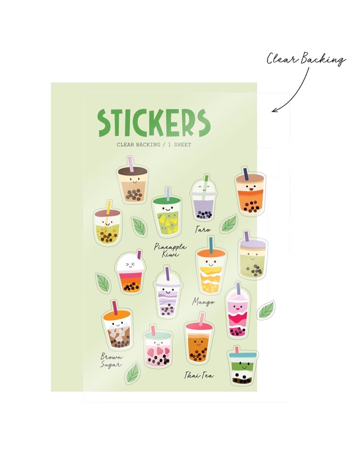 Girl of All Work - Wholesale Sticker - Bubble Tea Clear Stickers1