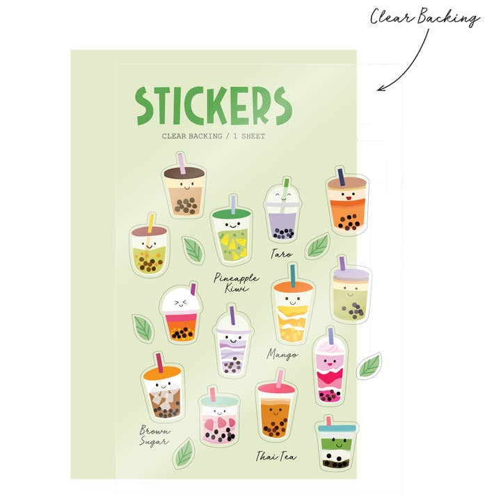 Girl of All Work - Wholesale Sticker - Bubble Tea Clear Stickers1