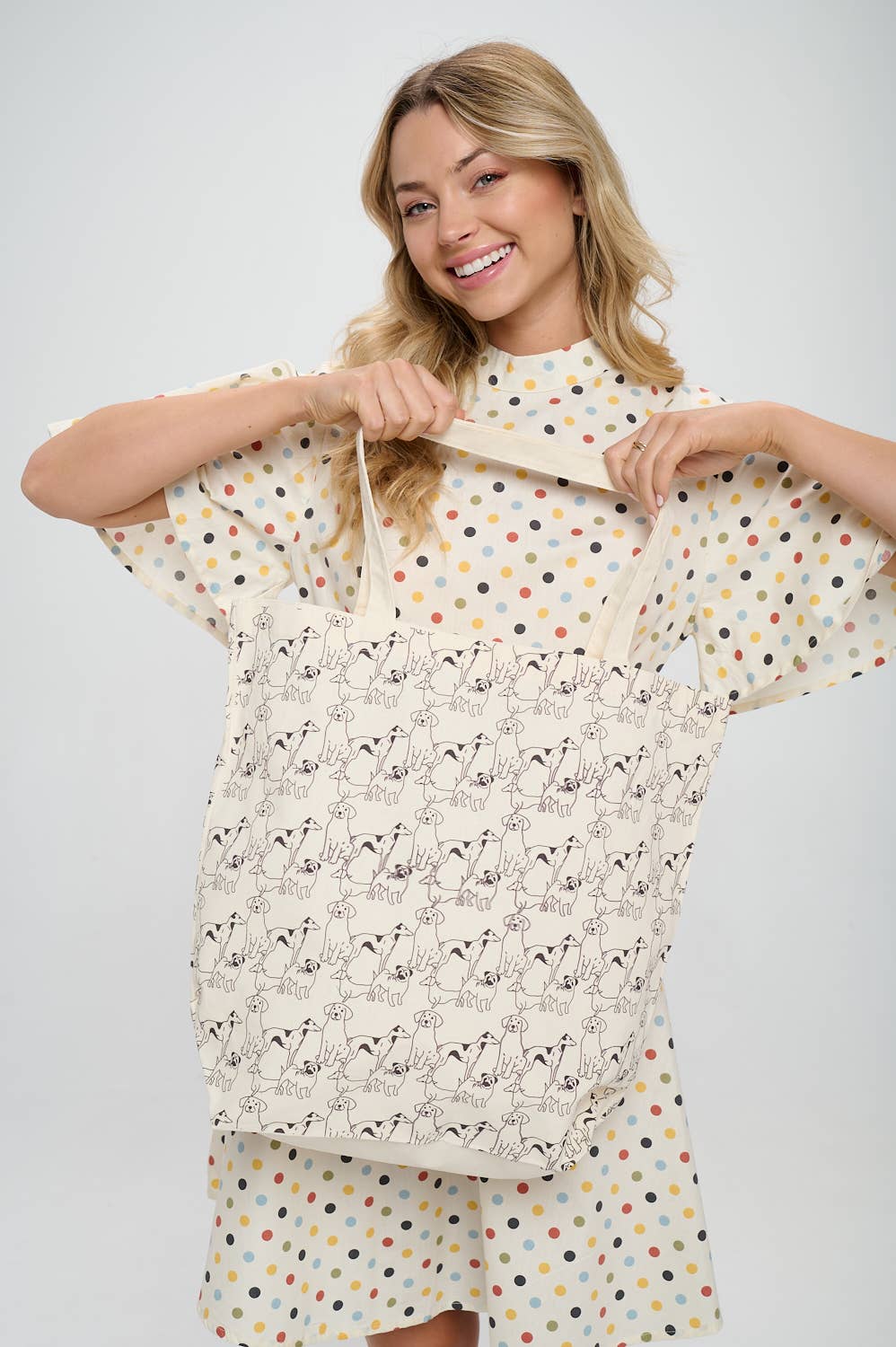 SM WARDROBE – Sacola - Mulher por atacado – CÃES IMPRIMEM TOTE BAGS4