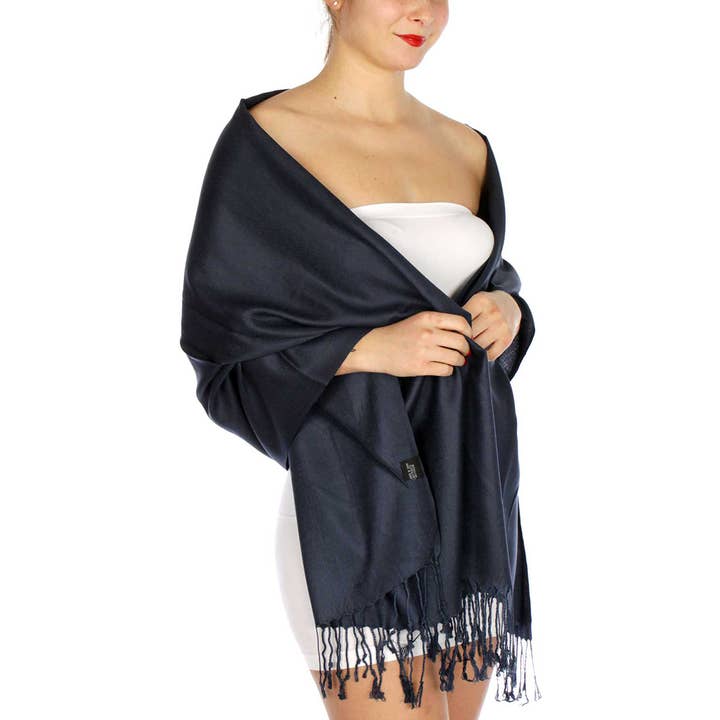 SERENITA - Wholesale Scarf - Women's - Cashmere feel wedding solid pashmina shawl wrap scarf7