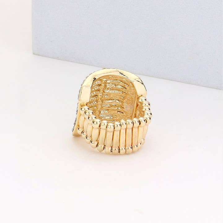 Sensibling Corp. - Wholesale Ring met meerdere stenen - Strass Pave stretchring met meerdere rijen1