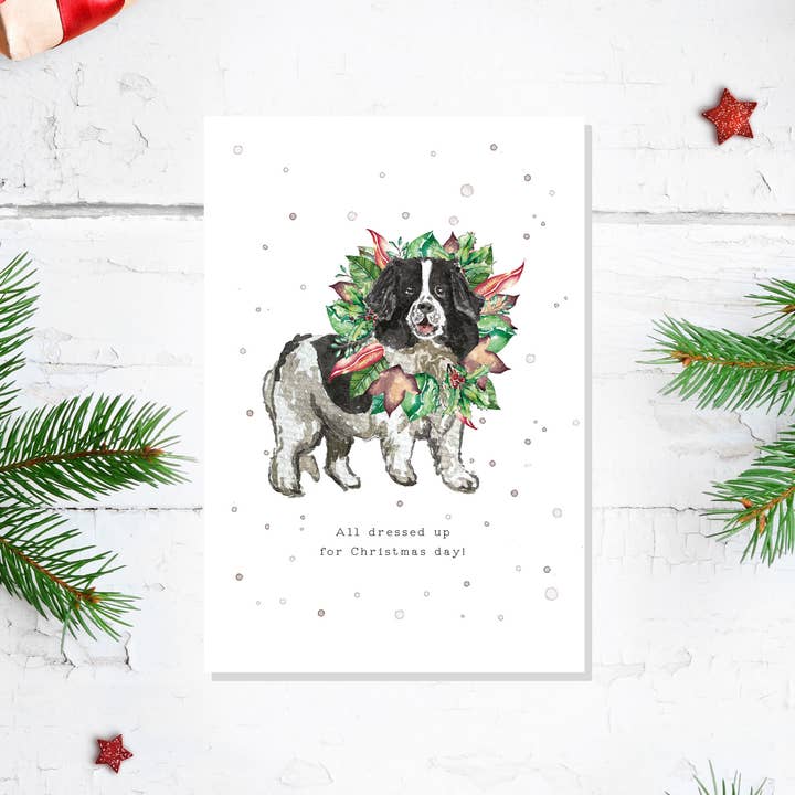 All Dressed Up for Christmas card single (A6) for wholesale by feather.ink
