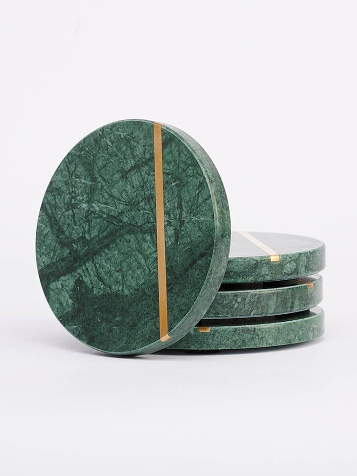 Dzukou Stonehenge - Posavasos de mármol verde (juego de 6) para venta al por mayor de Dzukou B.V.