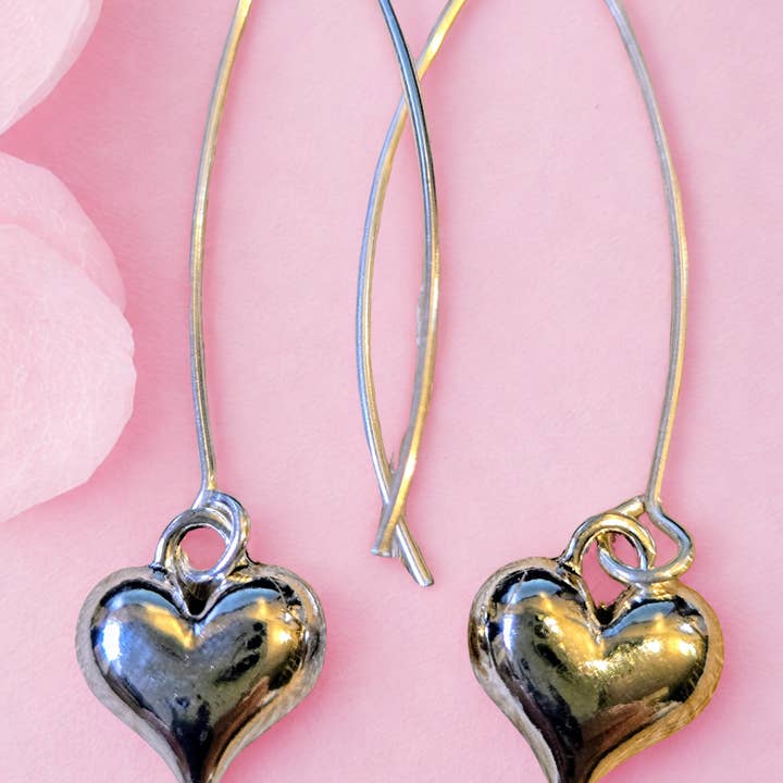 Classic Silver Heart Earrings for wholesale by Wendy Vernon Designs