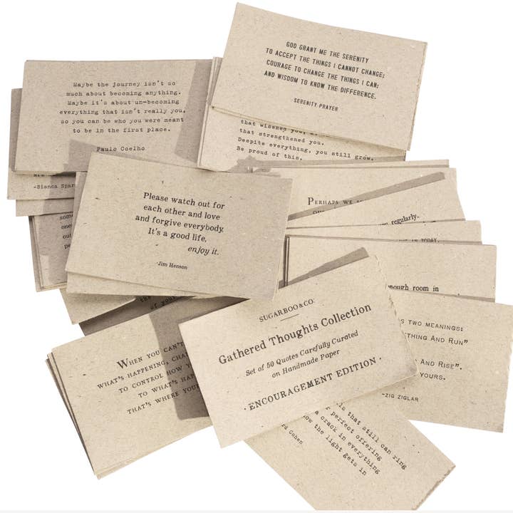 50 Gathered Thoughts of Encouragement on Handmade Paper for wholesale by Sugarboo & Co