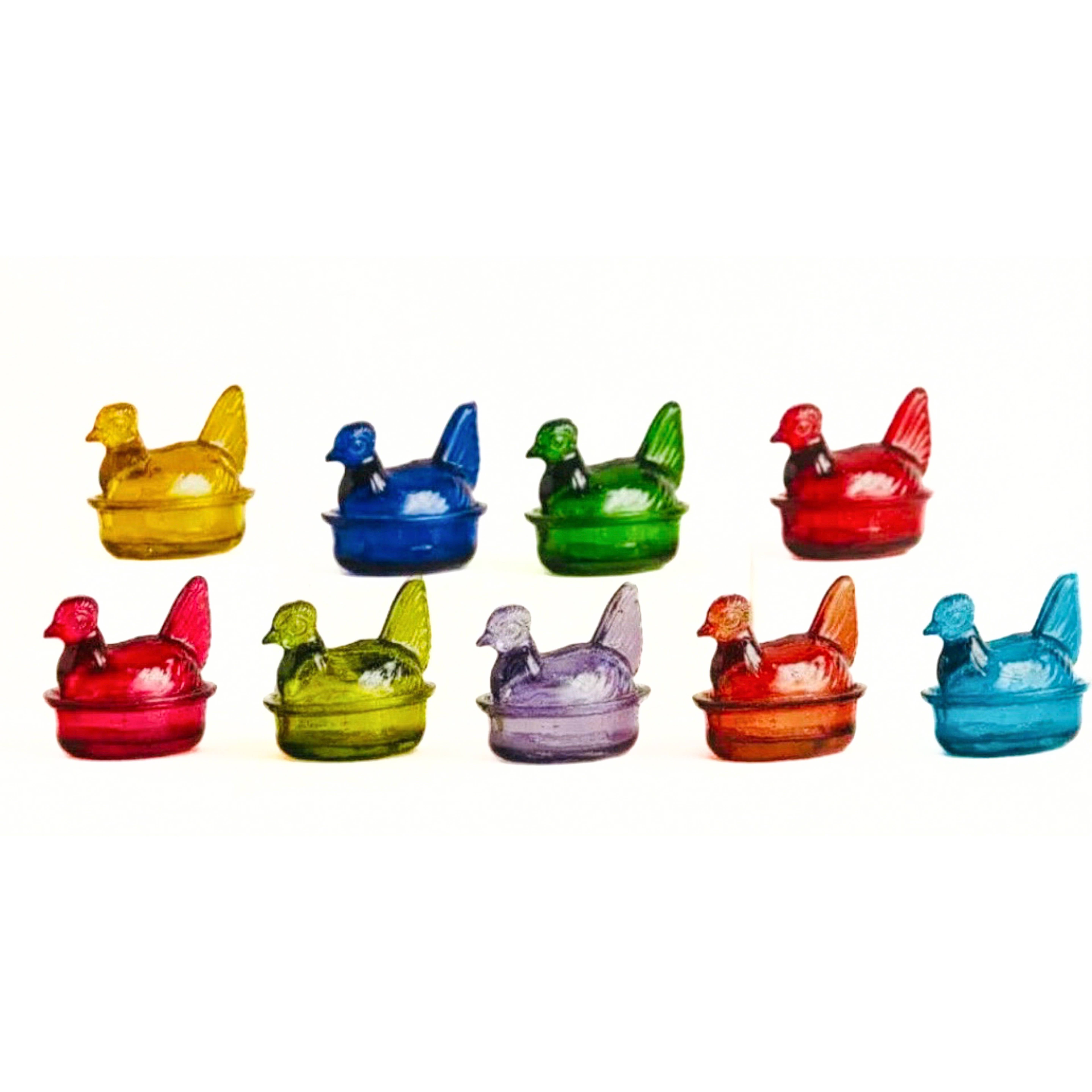 Kitchen One - Wholesale Decorative Plate/Dish/Bowl - Nesting Hen Bowl - SAPHIRE BLUE | Hand Blown Glass 11