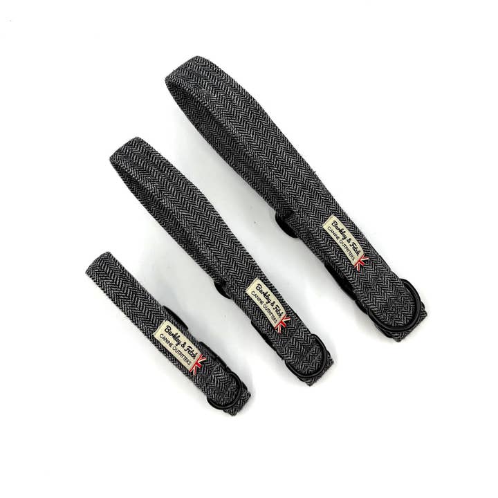 Grey Herringbone Dog Collar for wholesale by Barkley and Fetch