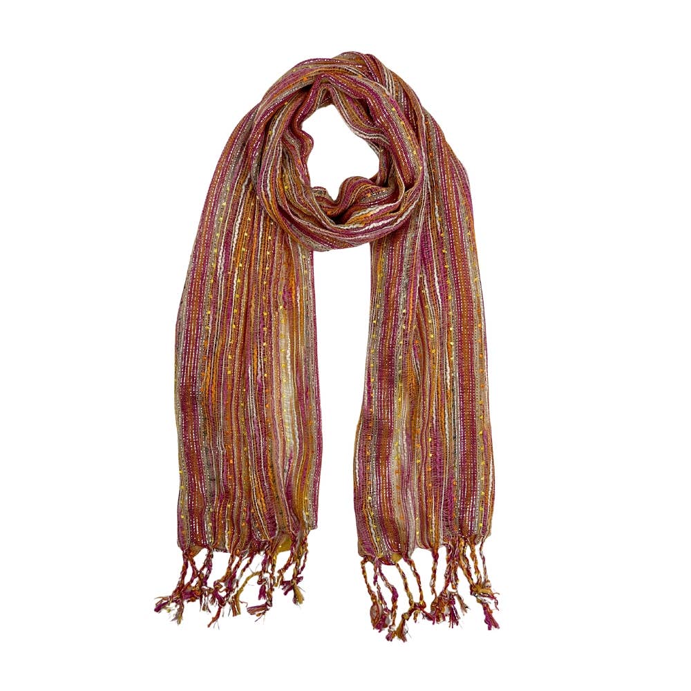 Humble Hilo – wholesale Scarf – Women's – Humble Hilo Multicolored Thread Artisan Scarf149