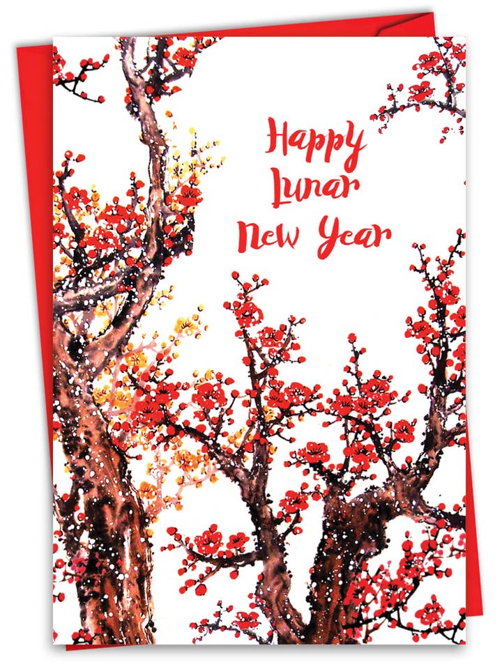 Lunar New Year Card - Cheers and Cherries (Single Card) for wholesale by NobleWorks