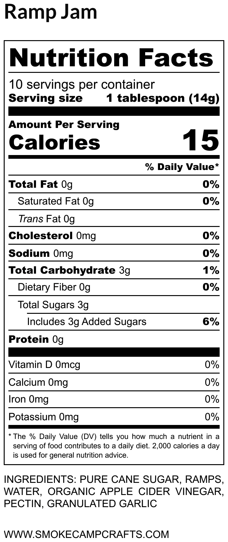 Smoke Camp Crafts - Wholesale Jam/Jelly - Ramp Jam, 5 oz - Craft, Gourmet, Unusual Jams & Jellies Made3