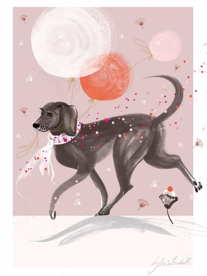 ART PRINT – 'Chocolate Labrador' (A4 - A3) for wholesale by Lydia. London