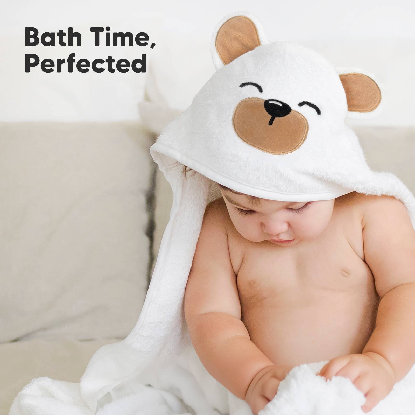 Grizzly KeaBabies Cuddle Baby Hooded Towel for wholesale on Faire9