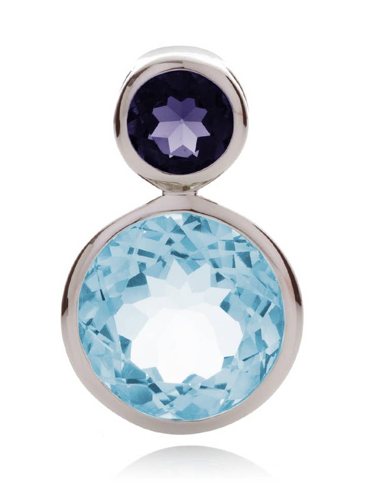 Lana Silver Pendant with Blue Topaz And Iolite for wholesale by Manja