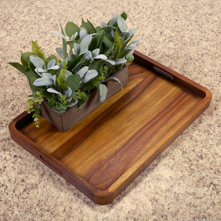 Kalmar Home - Wholesale Serving Tray - Large Rectangular Serving Tray - Solid Bottom