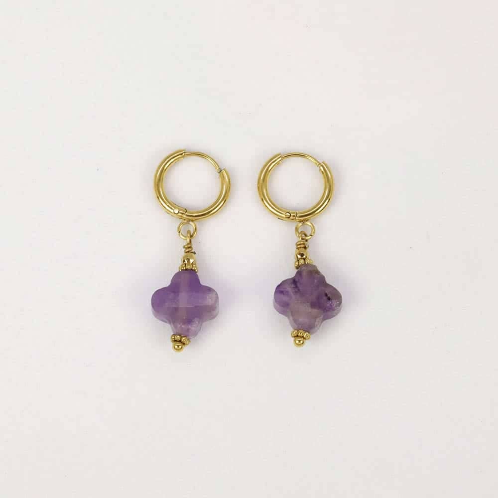 Les Cleias - Vendita all'ingrosso Orecchini pendenti - Orecchini Meillion in acciaio con pendente quadrifoglio8