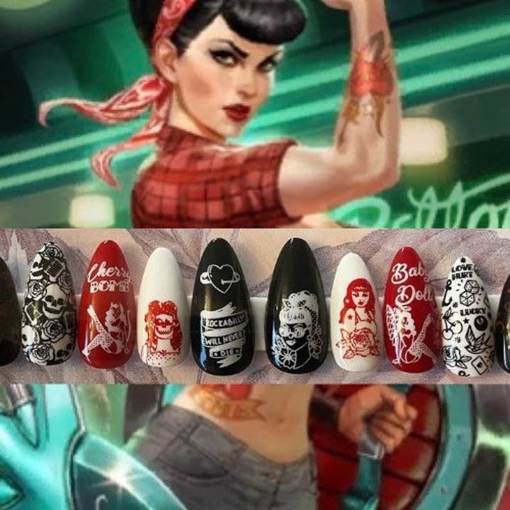 Space Witch Nails - Vendita all'ingrosso Unghie a pressione/finte - Unghie a pressione rockabilly vintage pinup classiche retrò