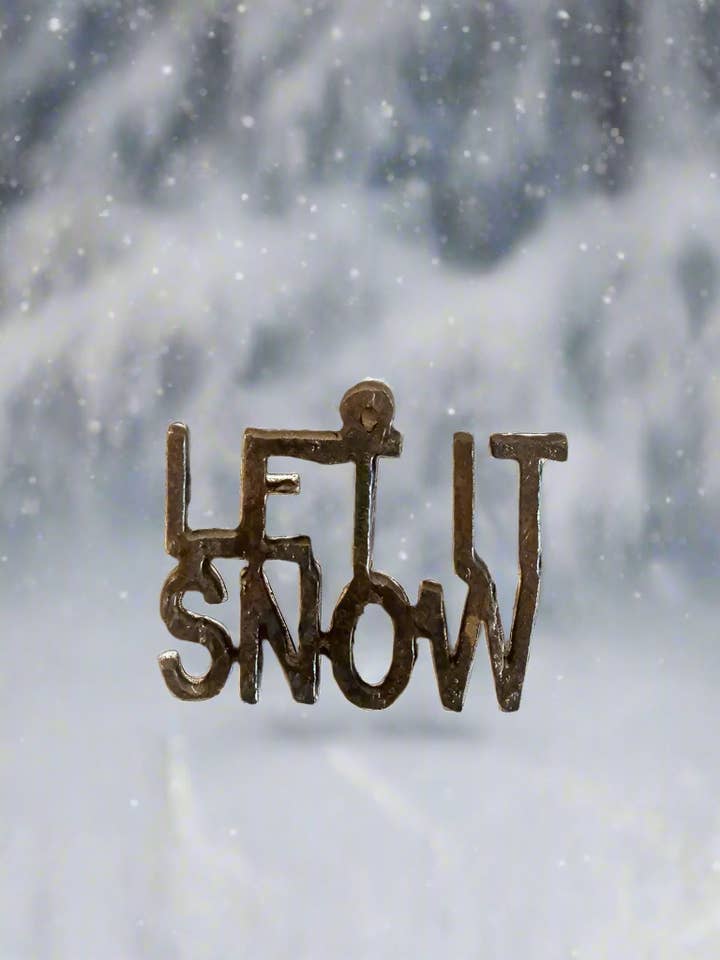 Let it Snow Charm Rustic Metal voor wholesale door Universal Ironworks USA