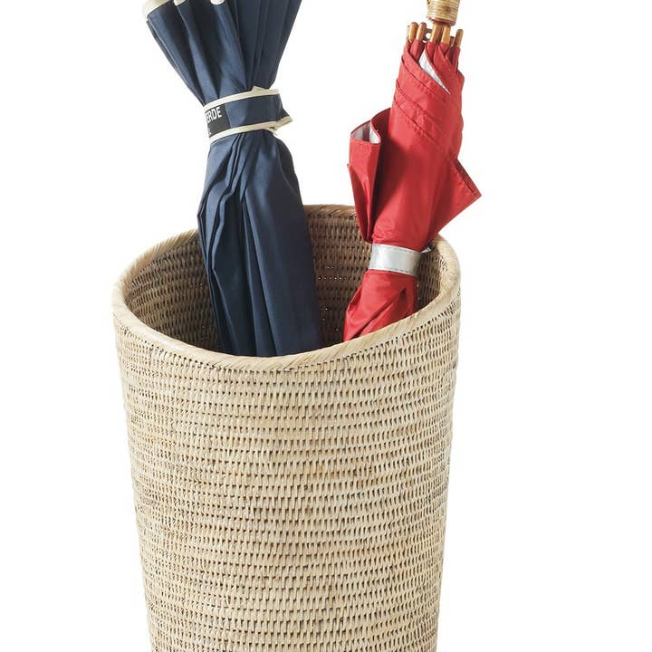 Cherbourg paraplyholder, hvidvasket rattan for engroshandel hos Pagan