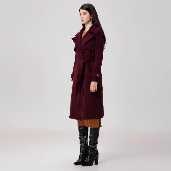 Smart and Joy - Wholesale Trench Coat - Women's - Wool coat with wide shutters23