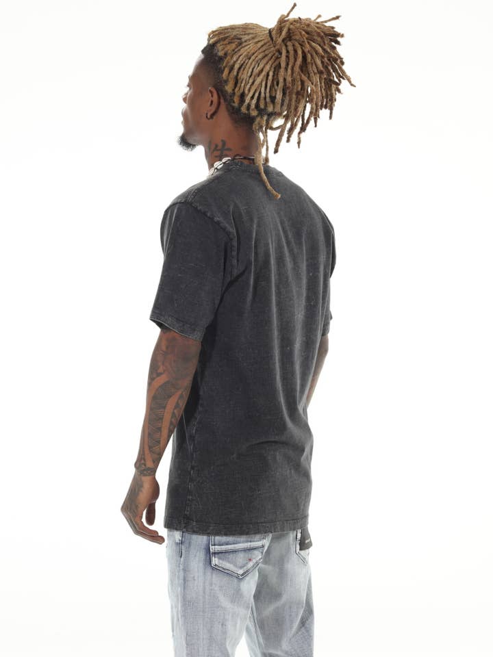 Stylo - Wholesale T-Shirt - Men's - Heavyweight Acid Wash Black Tshirt5