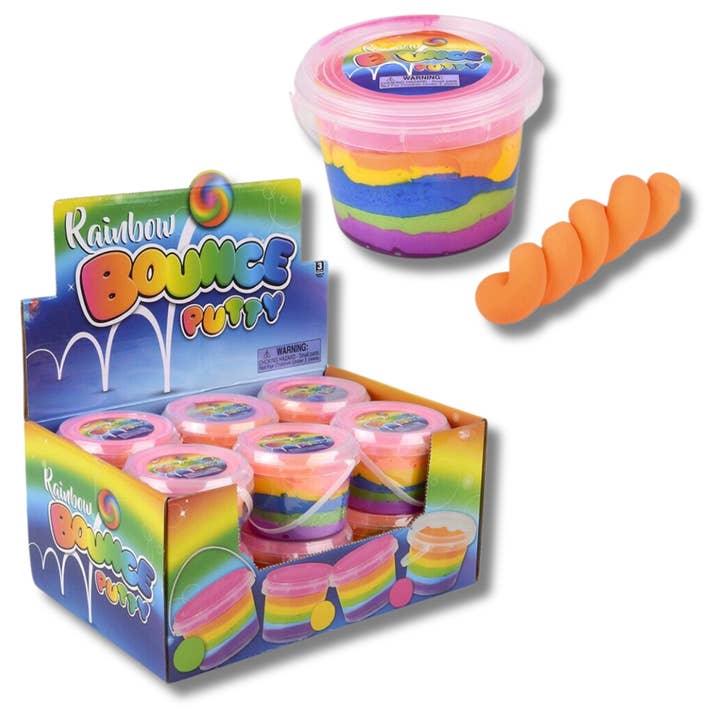 Regenbogen hüpfende Knetmasse Fidget-Spielzeug für Kinder für den Großhandel von JSBlueRidge Toys