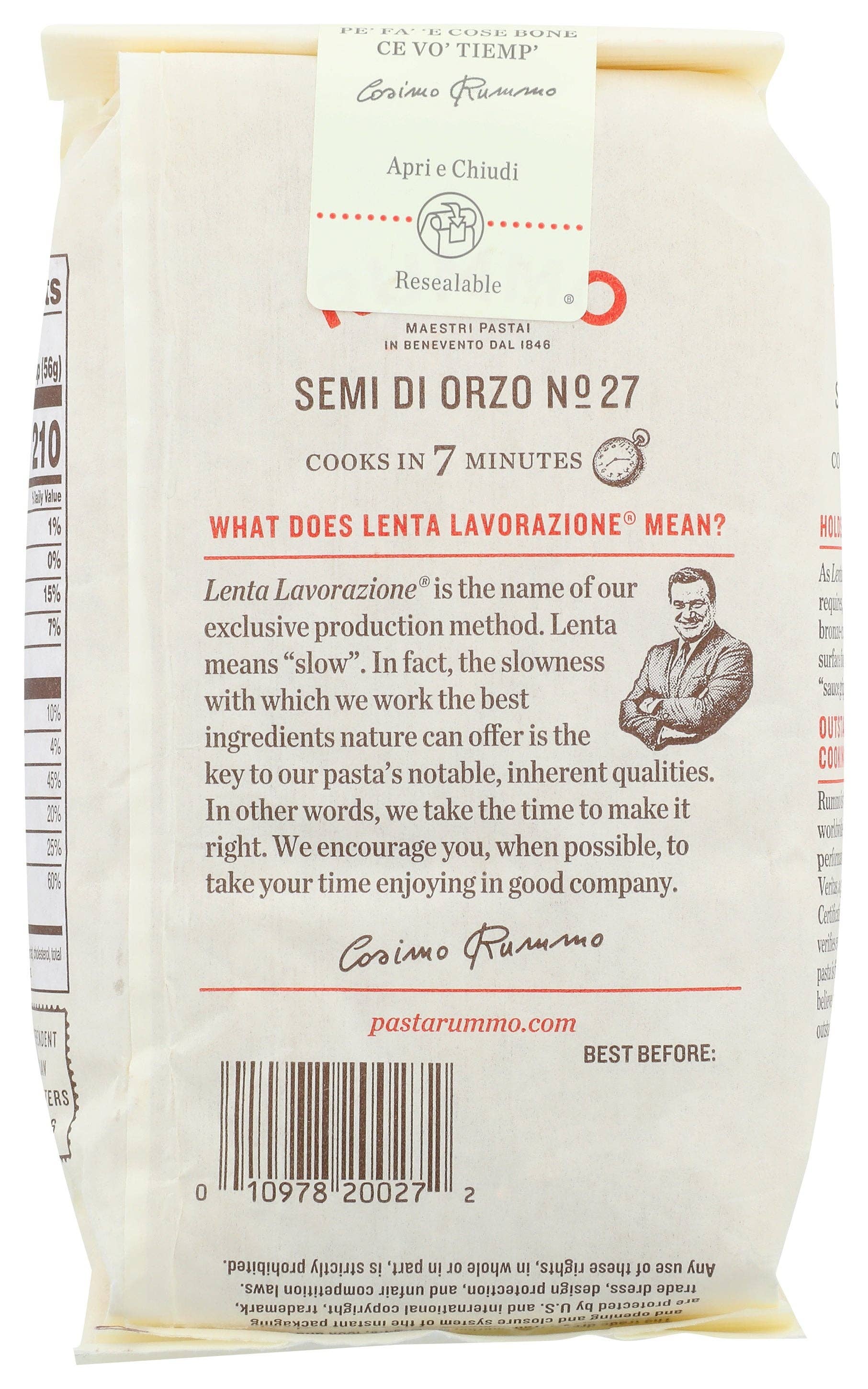 Everyday Supply Co - Wholesale Pasta - RUMMO PASTA SEMI DI ORZO - Case of 121