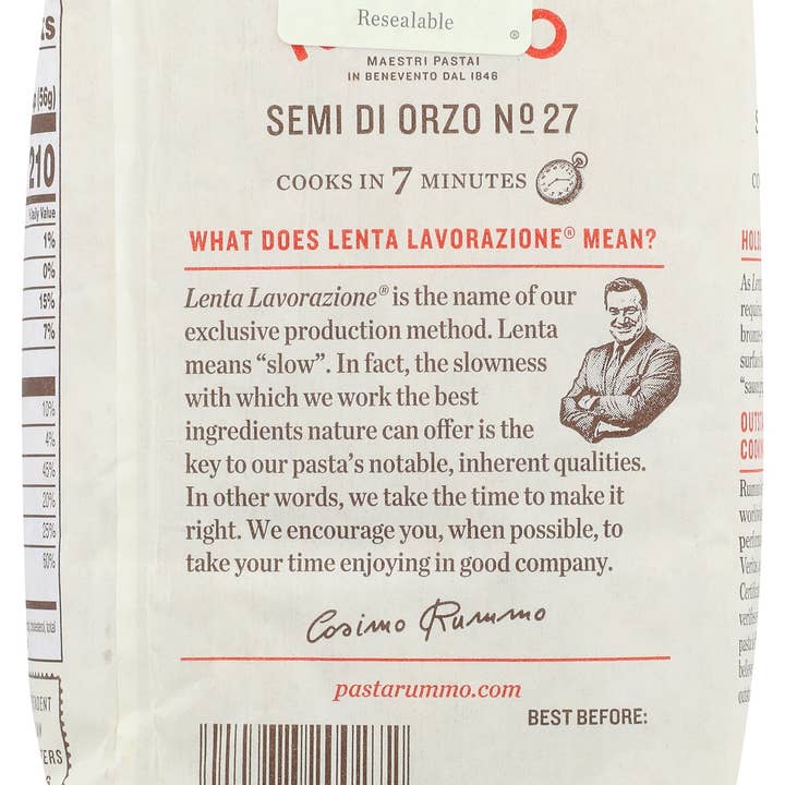 Everyday Supply Co - Wholesale Pasta - RUMMO PASTA SEMI DI ORZO - Case of 121