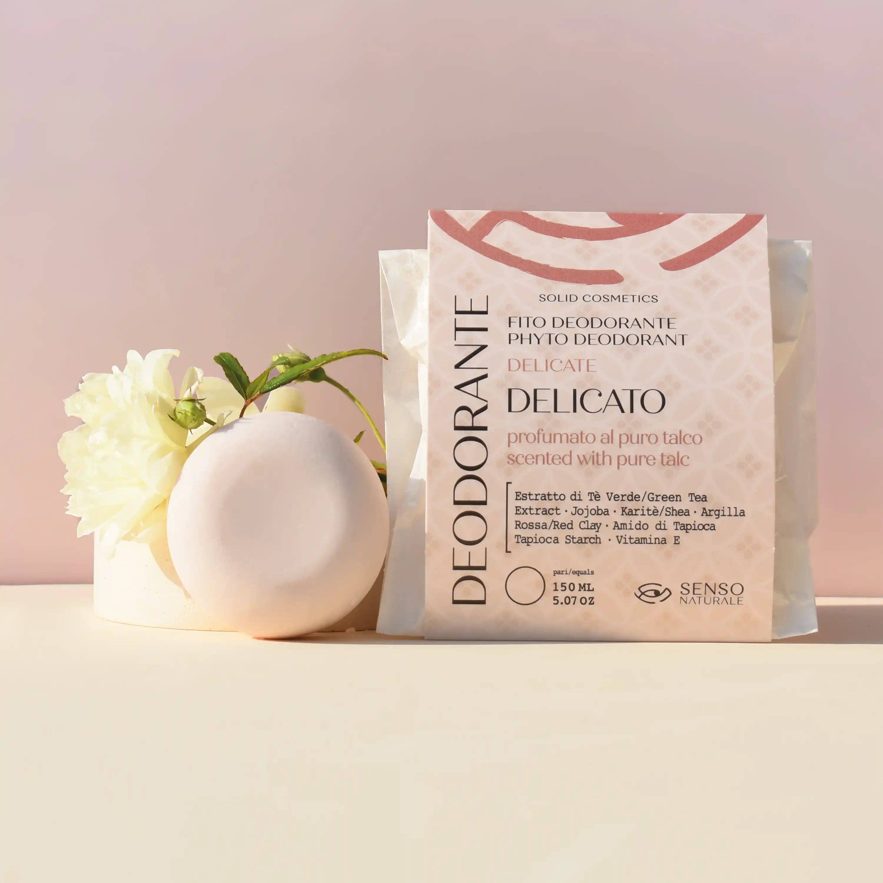 SENSO NATURALE – Engroshandel Deodorant - Unisex – Naturlig Fast Deodorant Delikat Duftende Ren Talkum0