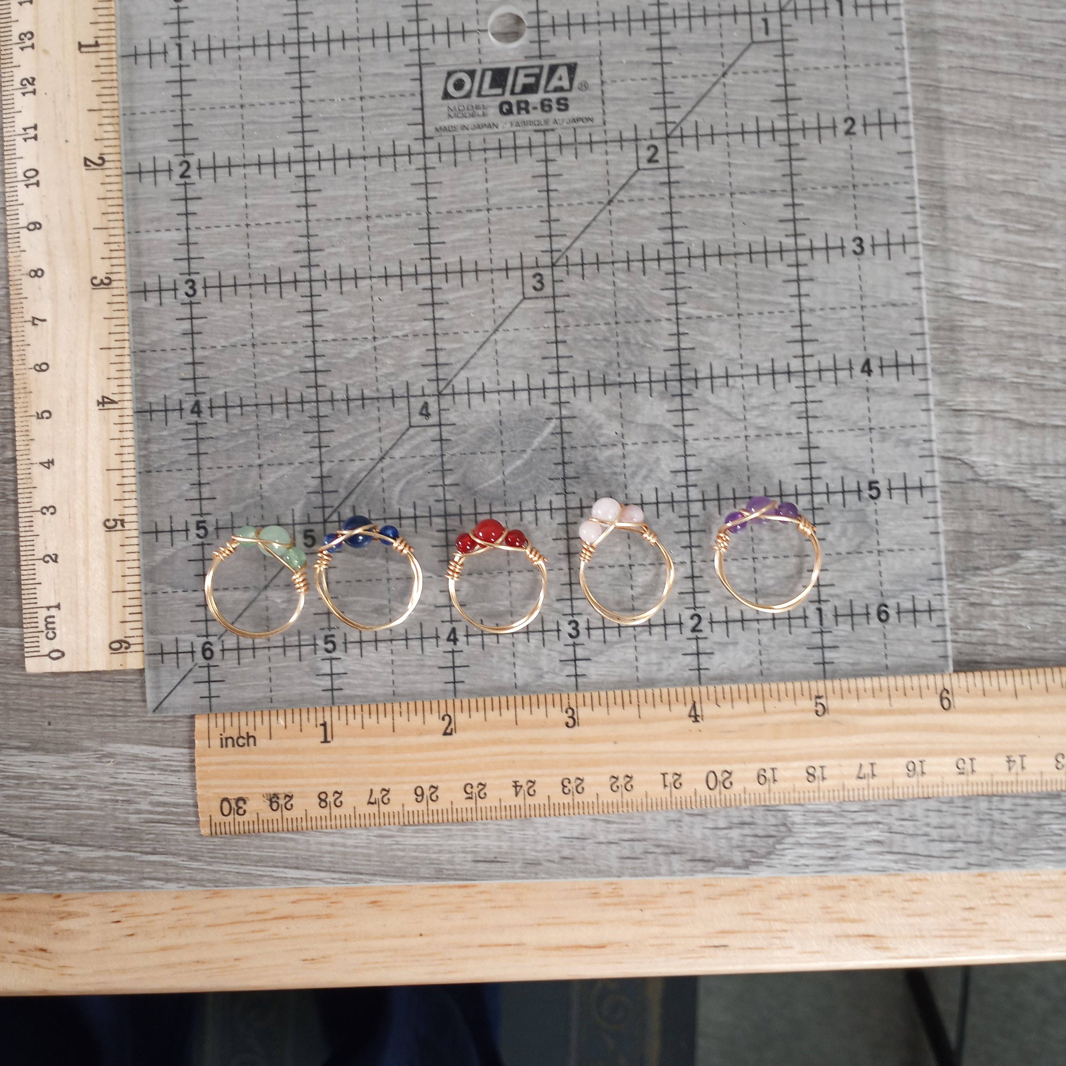 Keystone Crystals - Wholesale Single Stone/Solitaire Ring - Gold-Plated Copper Wire Gemstone Rings – Assorted Crystals3