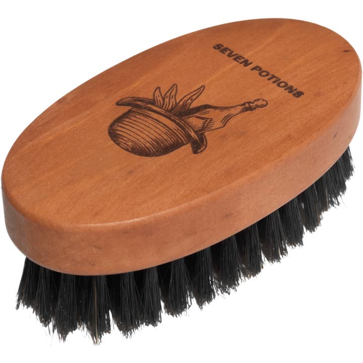 Seven Potions - Wholesale Beard Brush/Comb - Seven Potions Beard Brush - Pear Wood With Natural Bristles