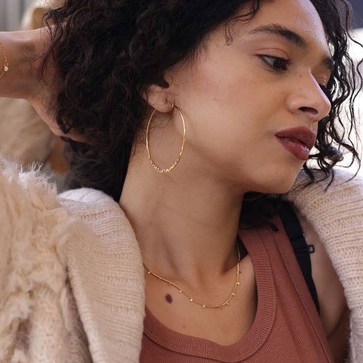 Amano Studio - Wholesale Hoop Earrings - 2" Hammered Hoop Earrings4