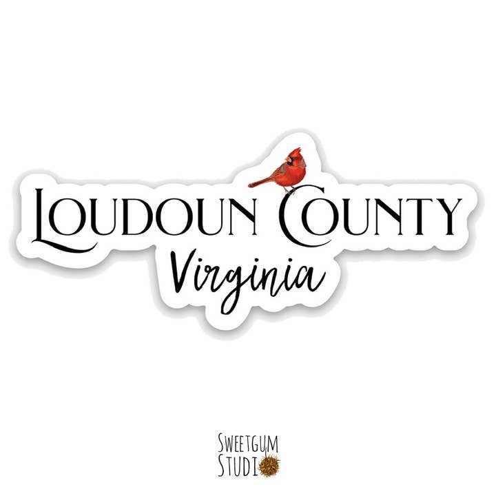 Loudoun County Virginia Die Cut Sticker - Cardinal for wholesale by Sweetgum Studio