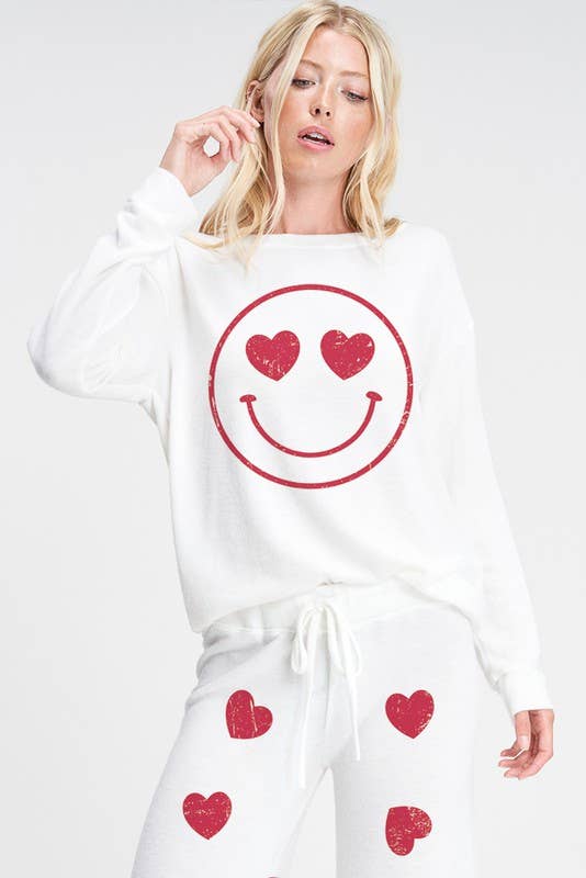 Lemon Tree - Wholesale Lounge Set - Women's - Heart smile  sleep lounge wear set11