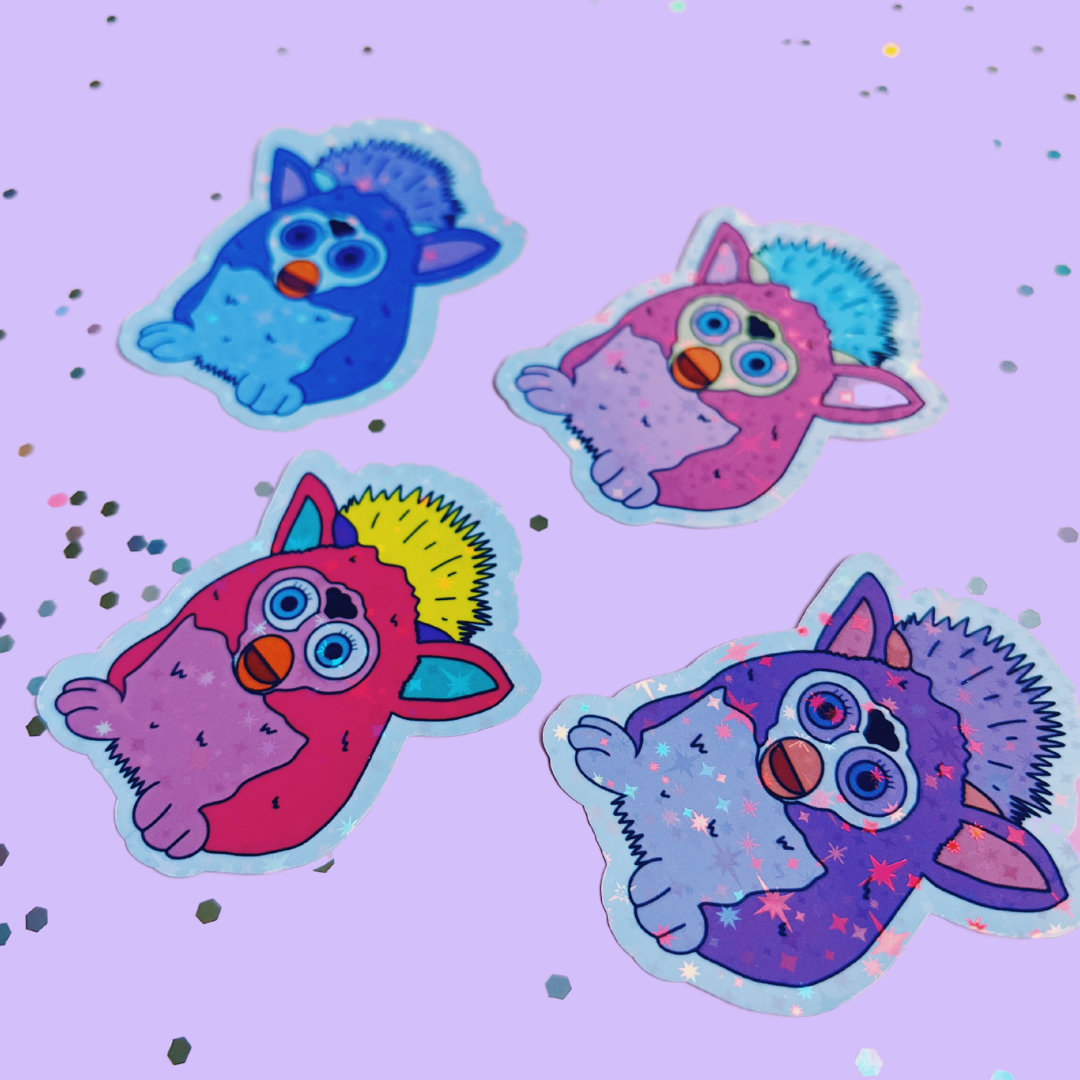 Cosmic Paper Studio - Wholesale Sticker - Holographic Furby Sticker2