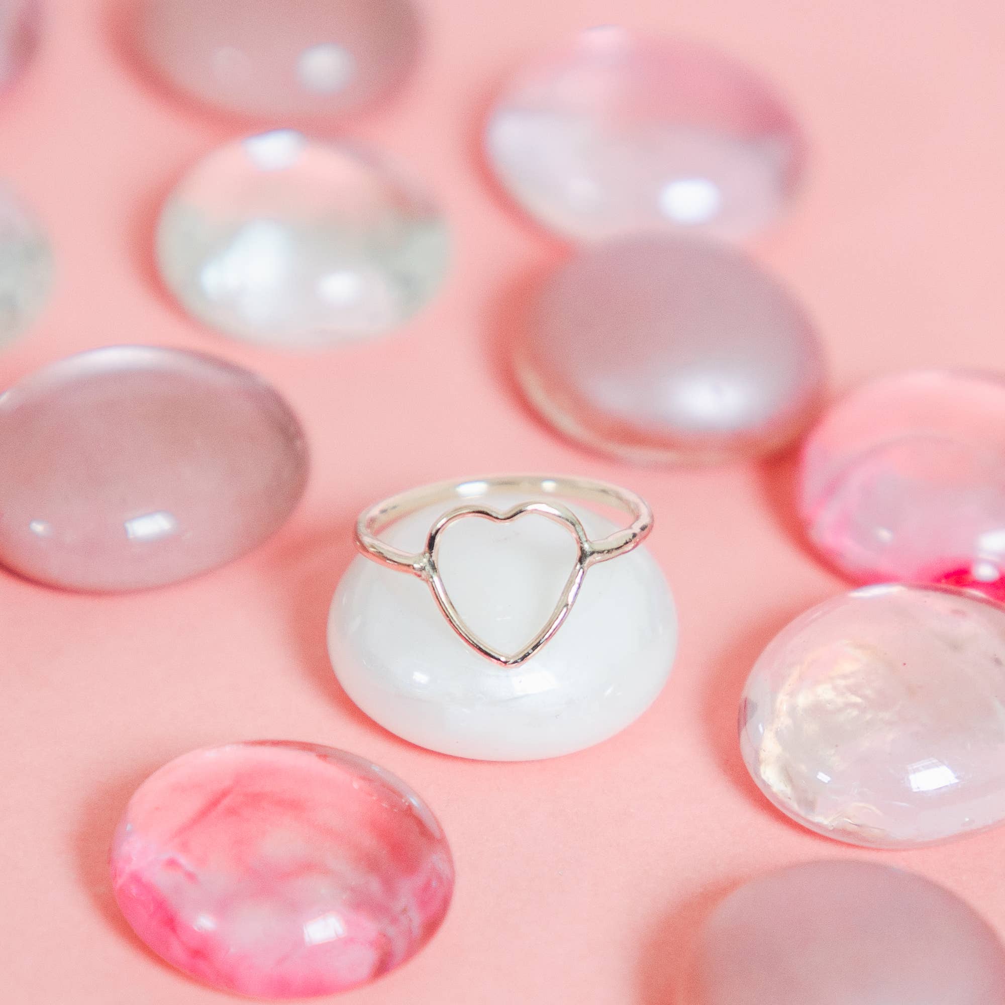 Mineral and Matter - Wholesale Band/Stacked Ring - Heart Shaped Open Goldfill Heart Ring Love Band Valentine's1