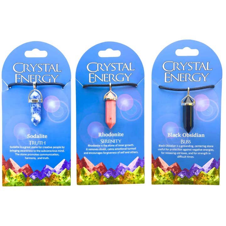Crystal Energy Pendant Necklace. for wholesale by Down To Earth