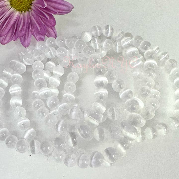 KayleeNYC - Wholesale Armband met kralen - Natuurlijke Seleniet 6mm 7,5” Stretch Armband1
