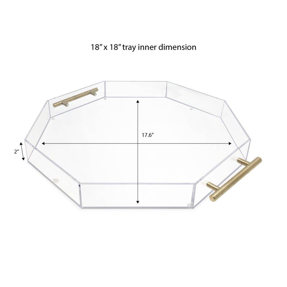 Isaac Jacobs International - Wholesale Serving Tray - Isaac Jacobs Clear Acrylic Serving Tray with Metal Handles17